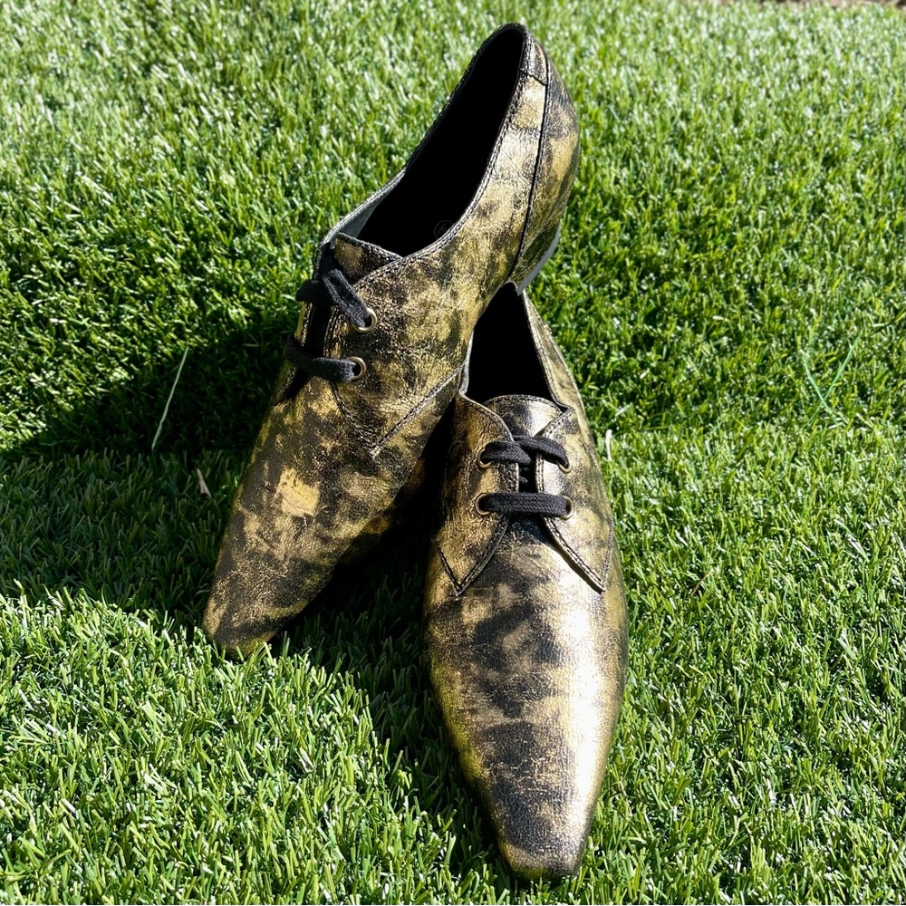 NWT! CHANEL Glitter Fabric Patent Calfskin Moccasin Loafers US 39 Black Bronze